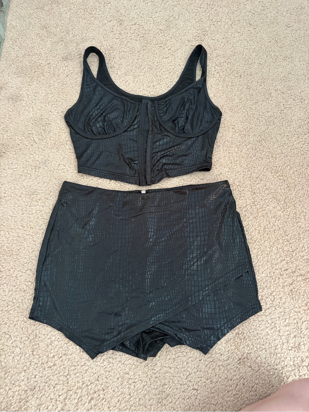 Black Snake Print Two Piece Set